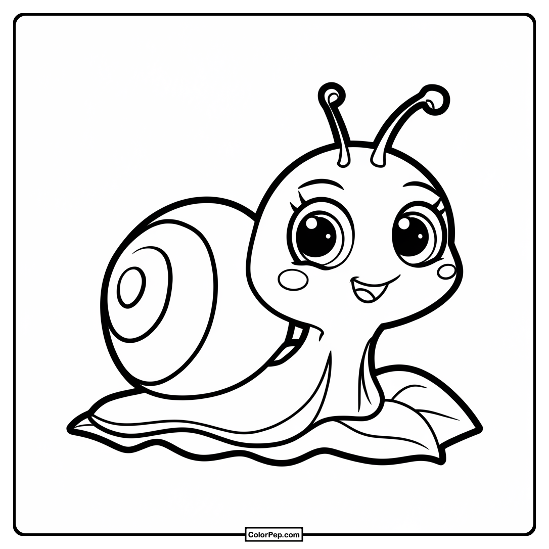 Adorable Baby Snail Coloring Page