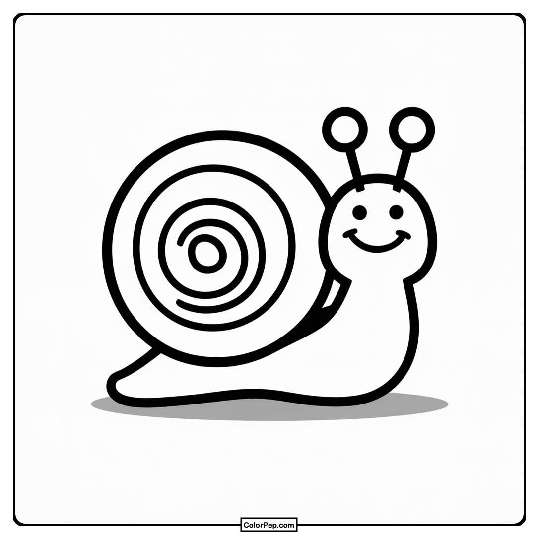 Happy Snail Coloring Sheet